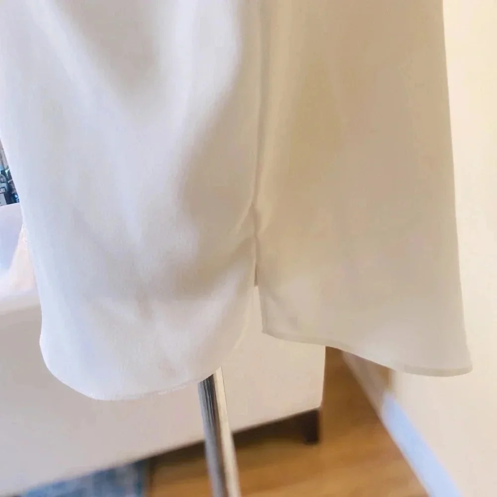 River Island White Long Sleeve Cutout Top Mock Neck Size 14 - Picture 10 of 13